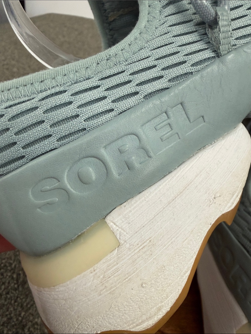 Sorel Shoes Wm 8.5 Kinetic Impact Lace Sneakers Blue/Green Athletic Sporty - Picture 12 of 16